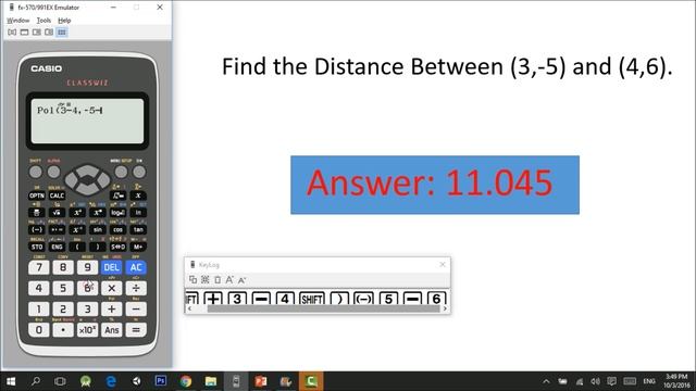 CASIO 991EX - Shortcut in solving Distance between two points. смотреть онлайн