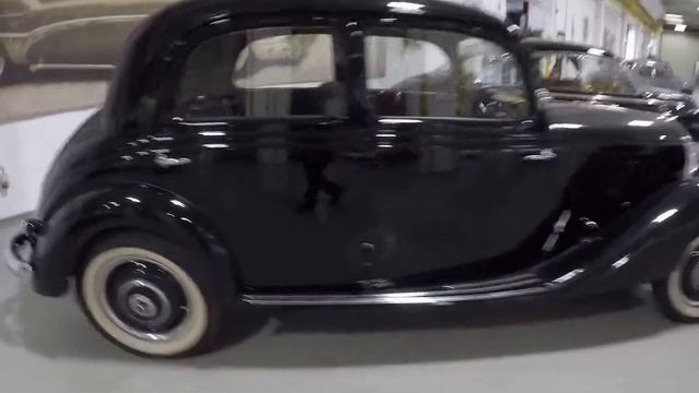 Mercedes Benz MB 170 V classic sedan car W136 Oldtimer 170V 1949 black colour walkaround K1147 смотреть онлайн