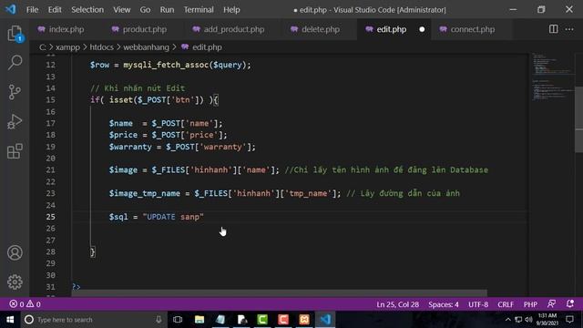 Học PHP Bài 100 - Project thuần phần 9: Sửa sản phẩm Phần 3 смотреть онлайн