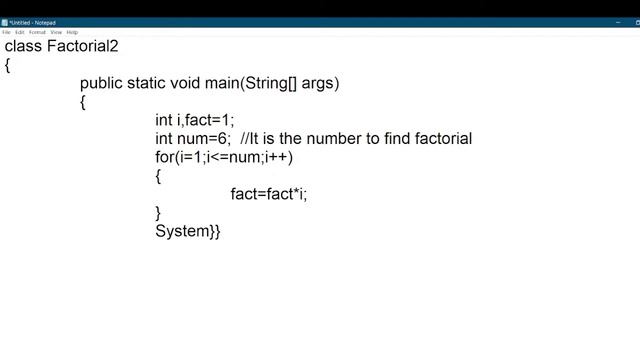 Factorial program in JAVA смотреть онлайн