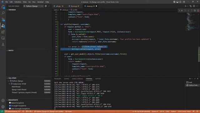Django Tutorial - Creating Django user profile #12 смотреть онлайн