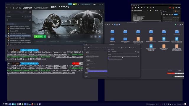 Skyrim with ModOrganizer2 on Linux смотреть онлайн