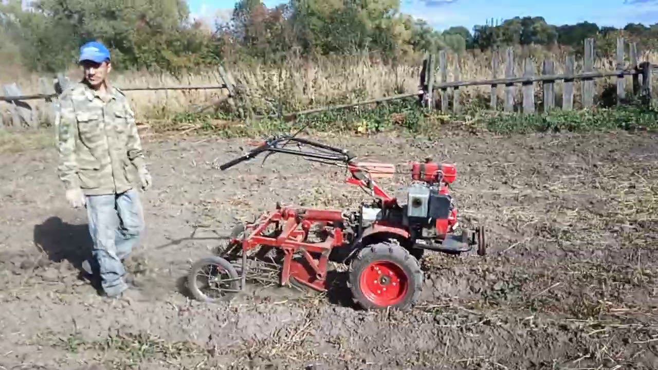 Копка картошки мотоблоком Угра грохотной копалкой и сортировка картошки смотреть онлайн