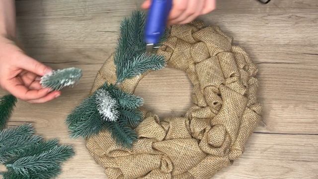 Рождественский веночек из МЕШКОВИНЫ / Новогодний декор / Christmas Wreath / Christmas DIY