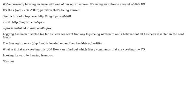 DevOps & SysAdmins: Debian: nginx using an extreme amount of disk I/O смотреть онлайн