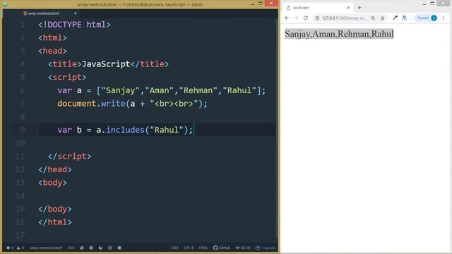 JavaScript Array Includes Method Tutorial in Hindi / Urdu смотреть онлайн