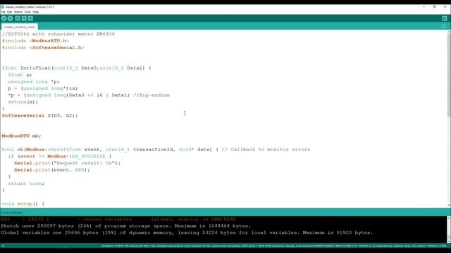 Modbus Communication with Schneider EM6436 Smart Meter using NodeMCU ESP8266 смотреть онлайн