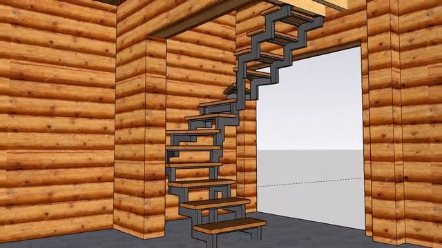 Эскиз лестница открытий каркас, зигзаг. смотреть онлайн