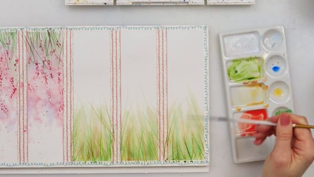 Watercolor POPPIES bookmarks - real time tutorial for beginners смотреть онлайн