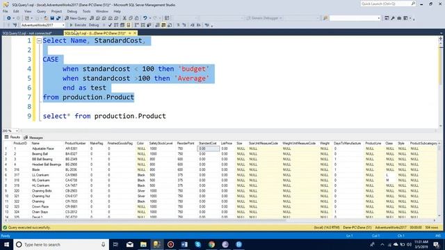 How to create a case statement in SQL server manager смотреть онлайн