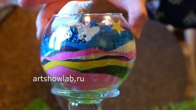 Рисунки песком в бутылке. Декоративный подсвечник artshowlab.ru смотреть онлайн