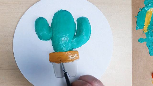 Cute Cactus Easy 3D Drawing｜Clay Painting on Canvas смотреть онлайн