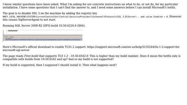 Databases: Enable TLS 1.2 and disable SSL 3 on SQL Server 2008 смотреть онлайн
