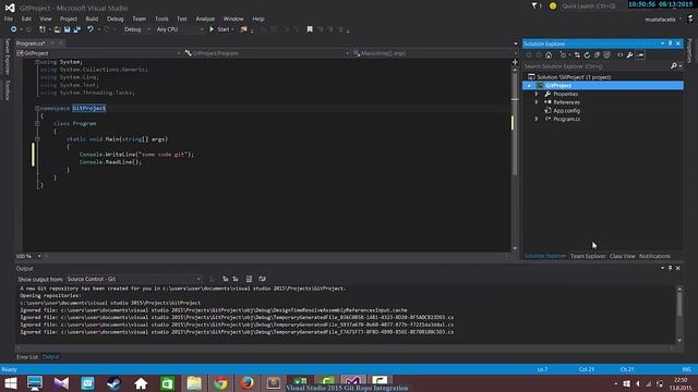 Visual Studio Git Integration смотреть онлайн