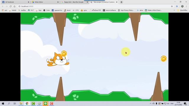 Construct 2 การทำเกมแมวบิน Scratch Fly смотреть онлайн