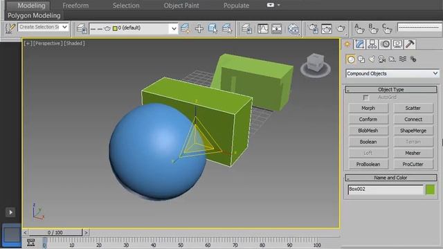 3dmax.boolean  вырезание объектов, слияние объектов, функция модификатора ProBoolean
