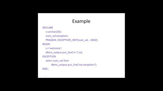 Oracle Database Exception Handling смотреть онлайн