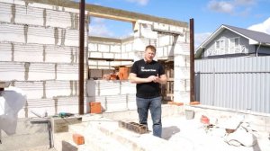 Обзор каменной бани из газобетона. Стройка бани с нуля (все серии)