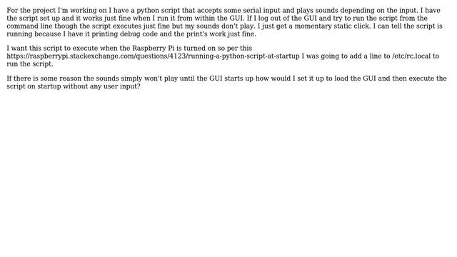 Raspberry Pi: pygame.mixer sound not playing when script run from command line смотреть онлайн