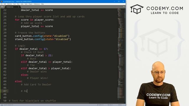 Blackjack Player Stand and Dealer Hit - Python Tkinter GUI Tutorial 213 смотреть онлайн