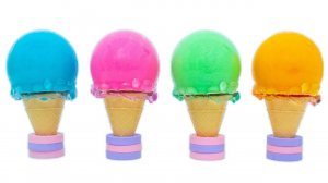 Разноцветные Мороженки с Плей До и Игрушками - Учим Цвета в Развивающем Видео