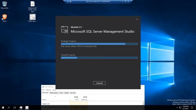 Загрузка и установка SQL Server 2017 [vNext] CTP 2.1 и SSMS v.17.1 в [ Windows Server 2016 ] смотреть онлайн