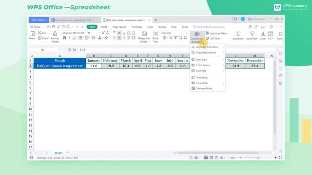 [WPS Academy] 2.0.3 Excel:Use color scales to make the temperature chart смотреть онлайн