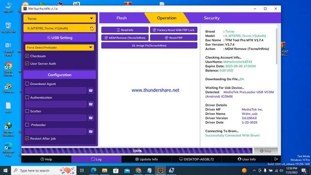 Tecno Spark 10 Pro Frp Mdm Lock TFM TOOL MTK CPU 6765 0 MT6765 Tecno V1Auth #frpunlock #tecnofrp