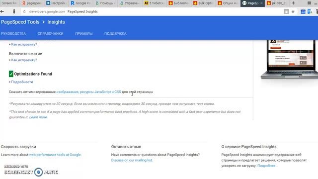 PageSpeed Insights - скорость загрузки сайта Wordpress Avada смотреть онлайн