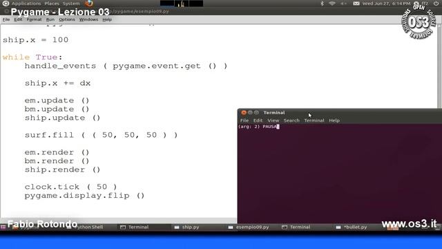 Corso Python - Scrivere un videogioco con le PyGame - Lezione 03 смотреть онлайн