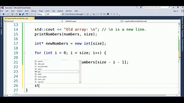 array copy reversed order in c++ смотреть онлайн