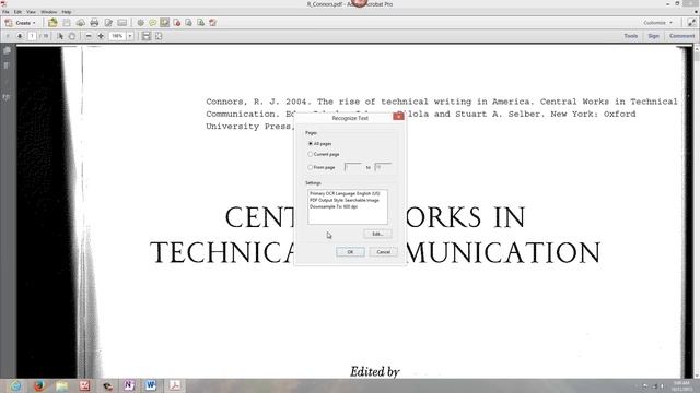 Adobe Acrobat XI OCR Converts Image PDF To Searchable True Text PDF