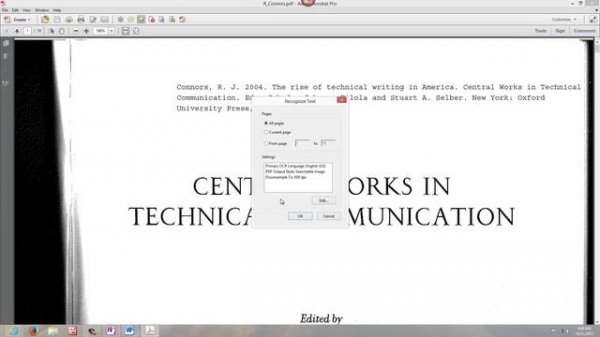 Adobe Acrobat XI OCR Converts Image PDF to Searchable True Text PDF