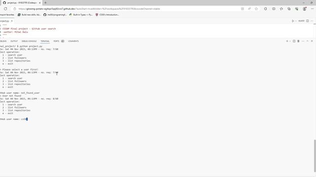 CS50P Final Project | Github user search смотреть онлайн