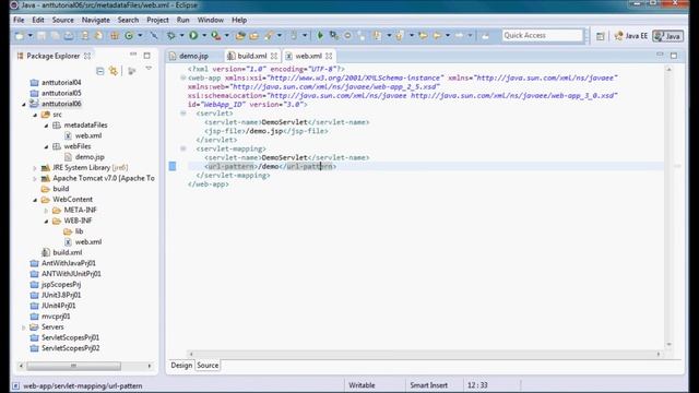 ANT Tutorial 06 - war (w/ web.xml), set environment variables, and start/stop tomcat смотреть онлайн