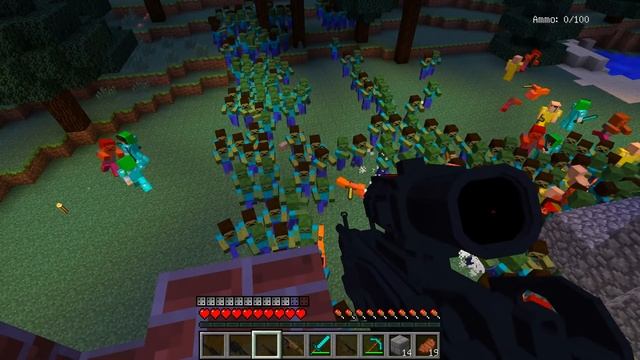 РЫЦАРИ НУБА И ПРО ПРОТИВ АРМИИ ИЗ 1000 ЗОМБИ В МАЙНКРАФТ! НУБ И ПРО ЗОМБИ АПОКАЛИПСИС MINECRAFT смотреть онлайн