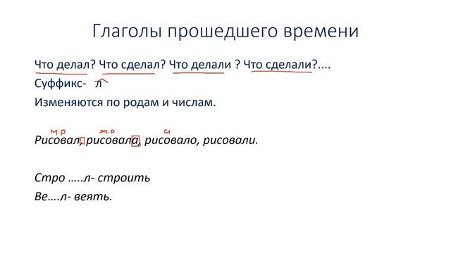 Глаголы. Изменение глаголов настоящего, прошедшего, будущего времени. смотреть онлайн