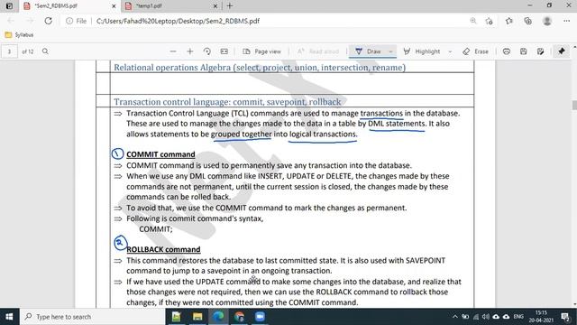TCL Command - Commit, Rollback and Savepoint explain with example in Gujarati смотреть онлайн