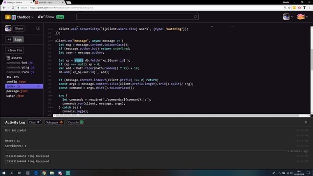 DATABASE E SISTEMA DE XP #7 | CRIAR BOT DE DISCORD USANDO NODE.JS EM JAVASCRIPT смотреть онлайн