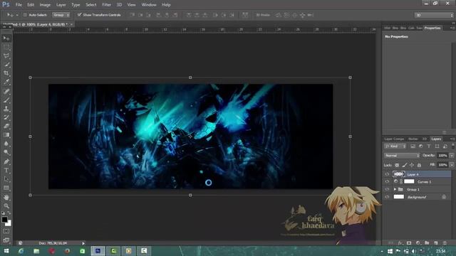 Make a Simple Anime Facebook Cover C4D With Photoshop CS6 #1 смотреть онлайн