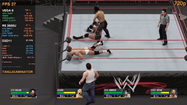WWE 2K16 | AMD RYZEN 5 3500U | 12GB RAM | VEGA 8 | BENCHMARK смотреть онлайн