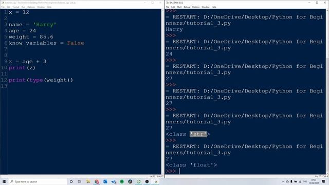 Python for Beginners - Variables (Tutorial 3) смотреть онлайн