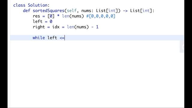 Squares of Sorted Array - LeetCode #977 with python programming смотреть онлайн