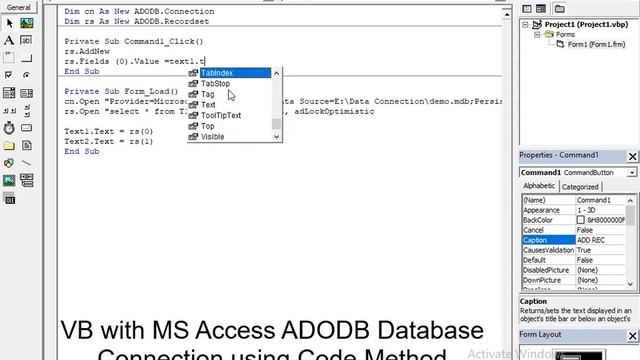 Visual Basic with MS Access ADODB Database Connection Using Code Method in Tamil(தமிழில்) смотреть онлайн