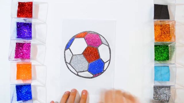 Glitter Мячик / Раскраска для детей / Рисуем песком и блёстками / Учим цвета смотреть онлайн