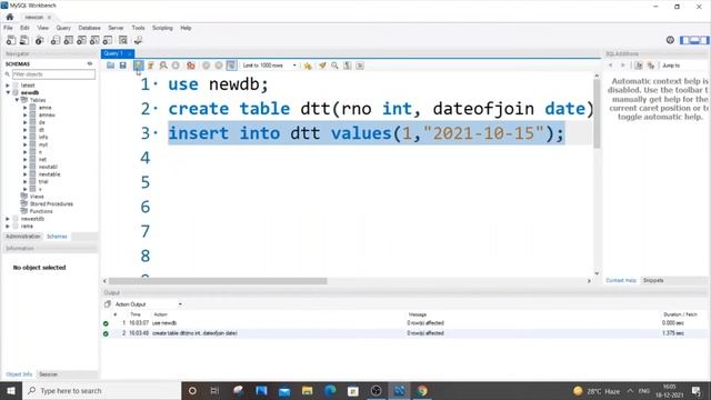 Insert DATE data type in SQL | Mysql tutorial смотреть онлайн
