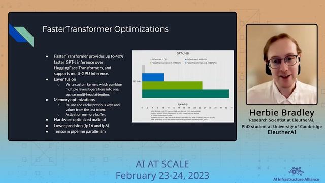 Herbie Bradley – EleutherAI – Speeding up inference of LLMs with Triton and FasterTransformer смотреть онлайн
