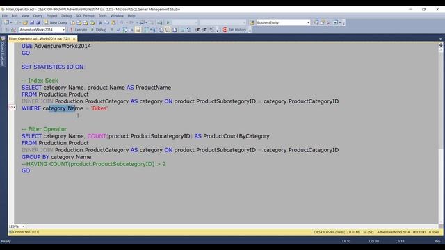 TSQL Execution Plan Operator - Filters смотреть онлайн
