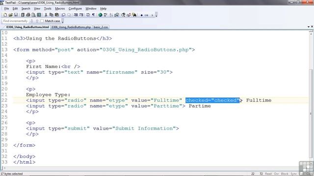 Web Design with PHP And MySQL 0306.Using The RADIOBUTTON Tag смотреть онлайн