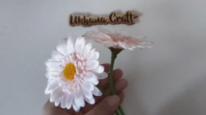 Как сделать цветы из атласной ленты  Маргаритка